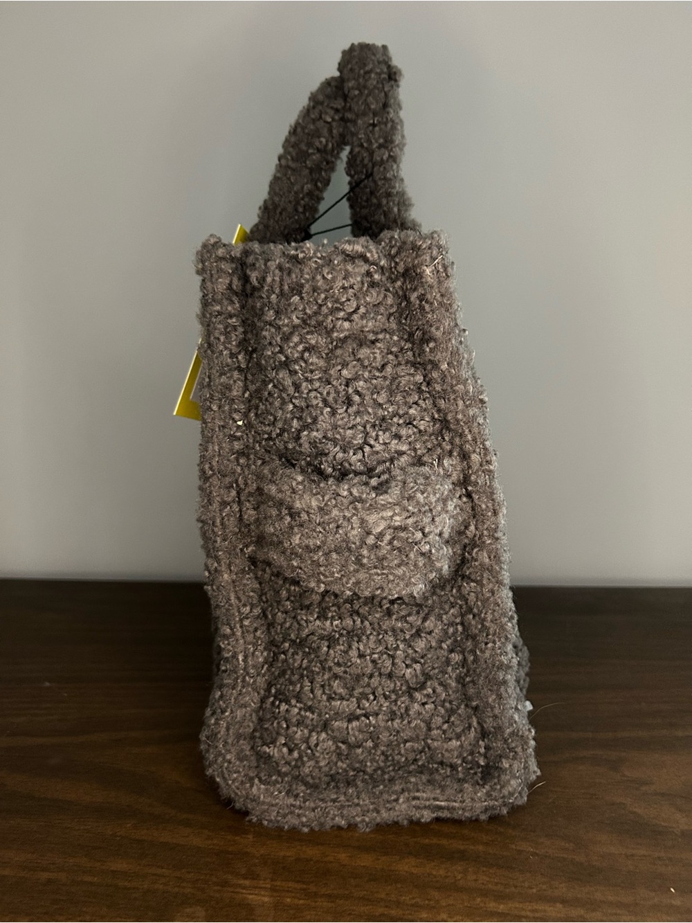 Marc Jacobs Grey Teddy Medium Tote NWT Bag Faux Shearling Crossbody - Picture 7 of 15